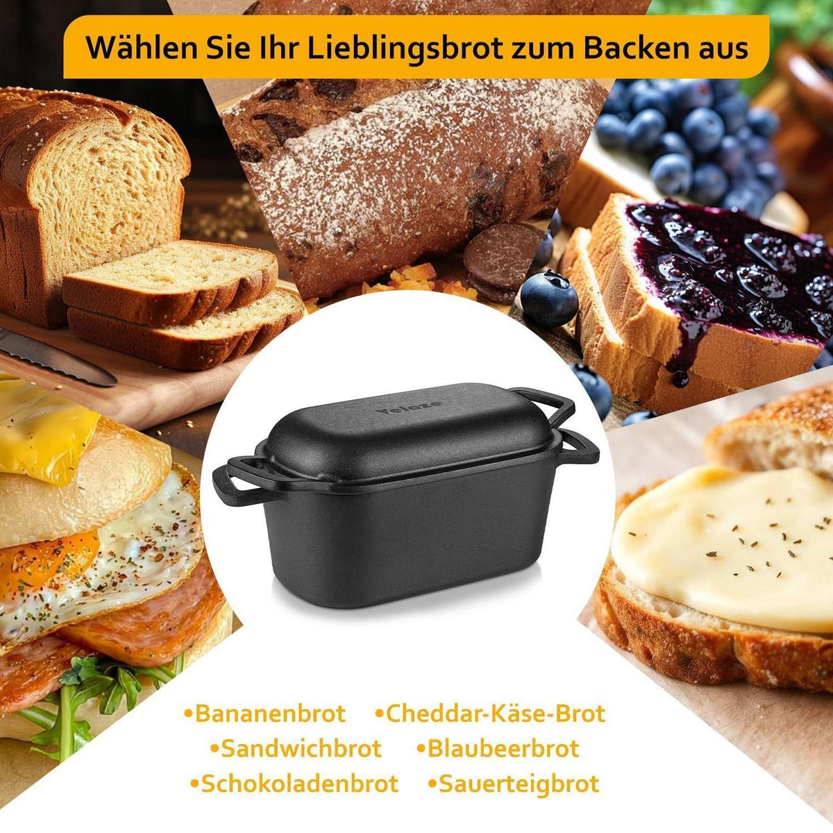 Gusseisen Schmortopf mit Deckel – 28cm, 3,4L, Rot
