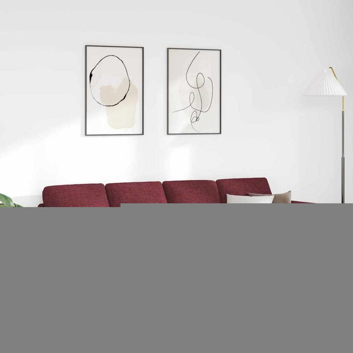 Modernes Cord Polstersofa Weinrot 250x188x76 cm