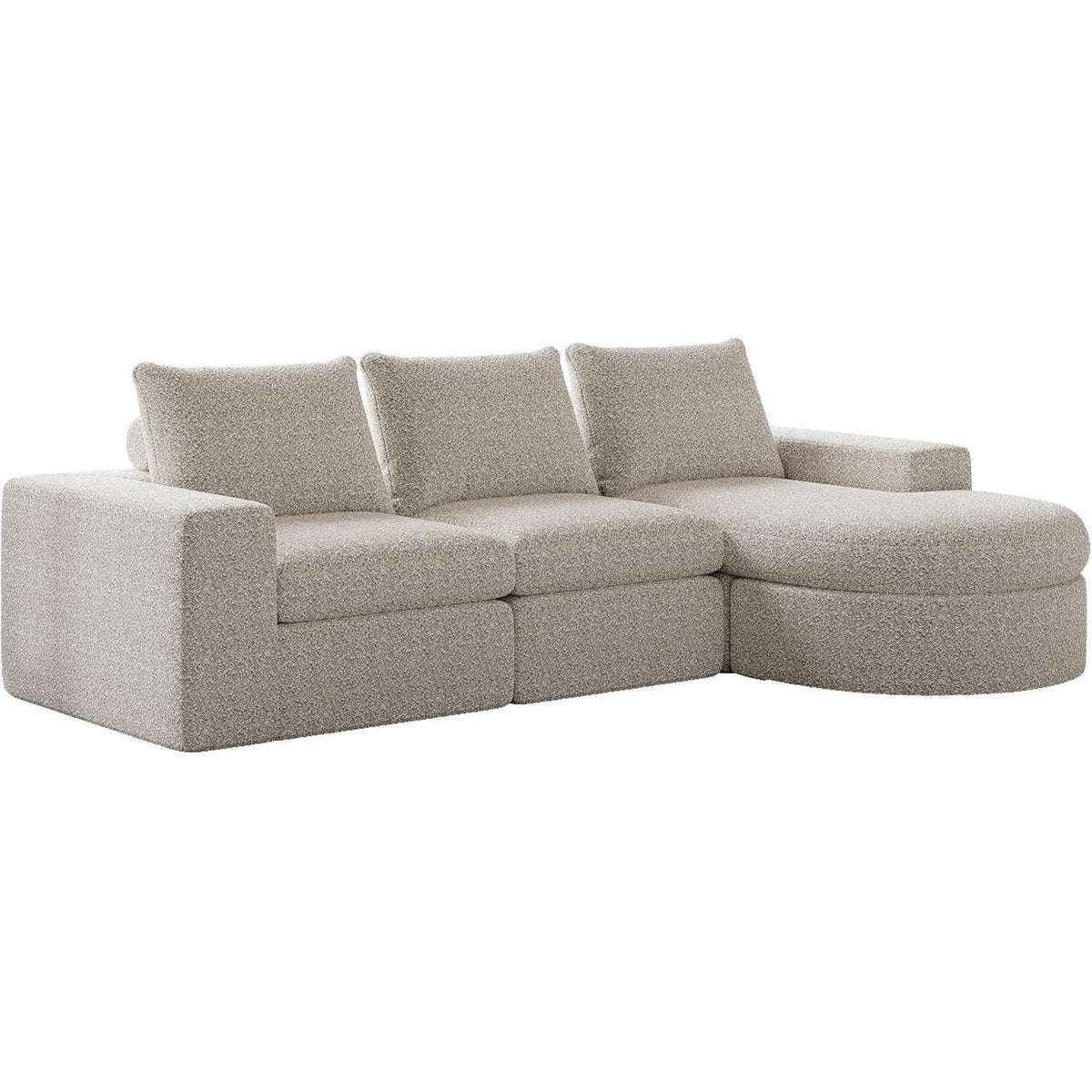 Modulares Ecksofa mit Chaiselongue, Beige