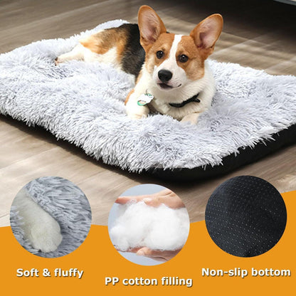 Flauschiges Hundebett Rechteckig – Weiches Kissen 55x40cm Orange