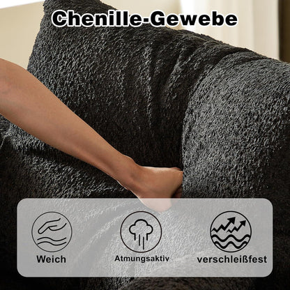 Modulares Ecksofa mit Chaiselongue Schwarz 251x160x81cm
