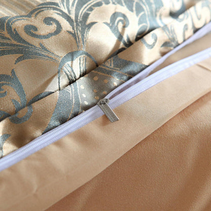 Satin Bettwäsche Set 135x200 cm - Goldfarben, Vintage Stil