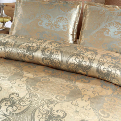 Satin Bettwäsche Set 135x200 cm - Goldfarben, 4-teilig