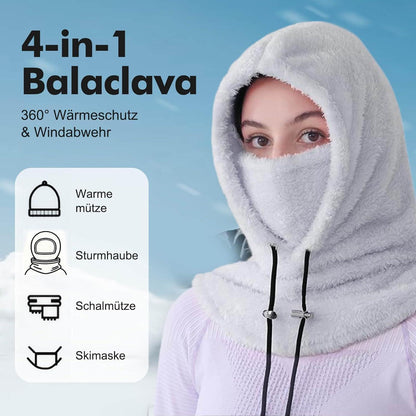 Sturmhaube Winter Damen Herren Fleece Balaclava Grau