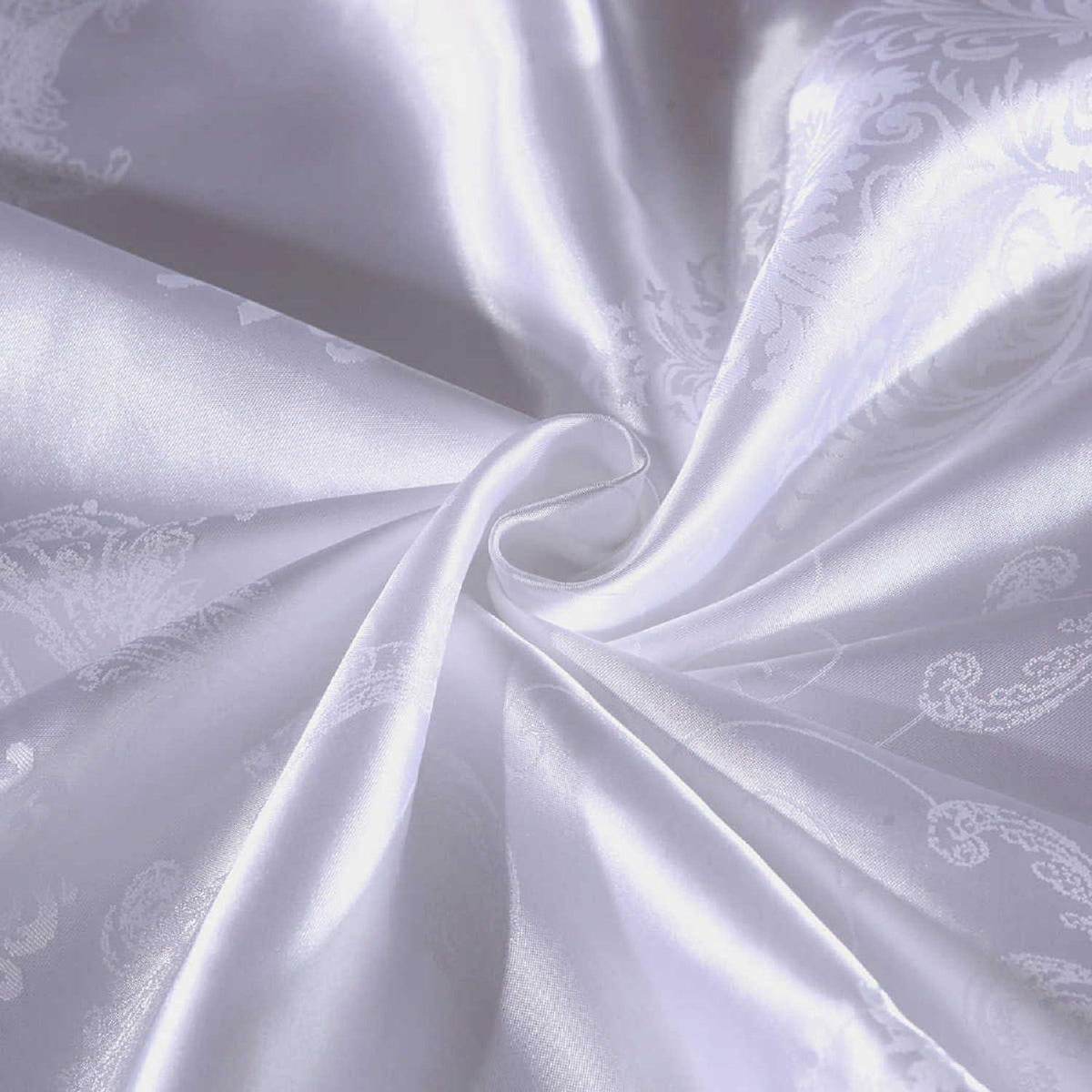 Satin Bettwäsche Set 135x200 cm - 4tlg. Vintage Weiß
