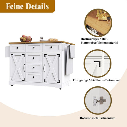 Klappbarer Servierwagen mit Stauraum – Weiß & Modern