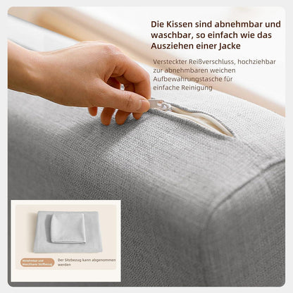 Ausziehbares Schlafsofa mit Stauraum – Dunkelgrau/Weiß (150cm)