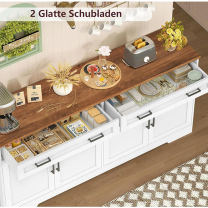 Sideboard mit Arbeitsplatte & Schubladen – Weiß 140x40x80cm