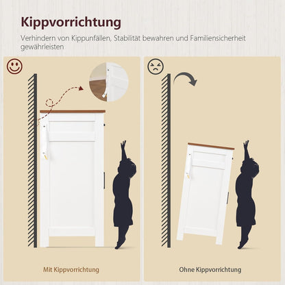 Sideboard mit Arbeitsplatte & Schubladen – Weiß 140x40x80cm