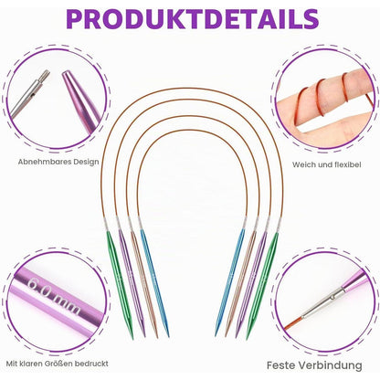 Austauschbares Rundstricknadel Set mit Zubehör – 13 Paar Nadeln