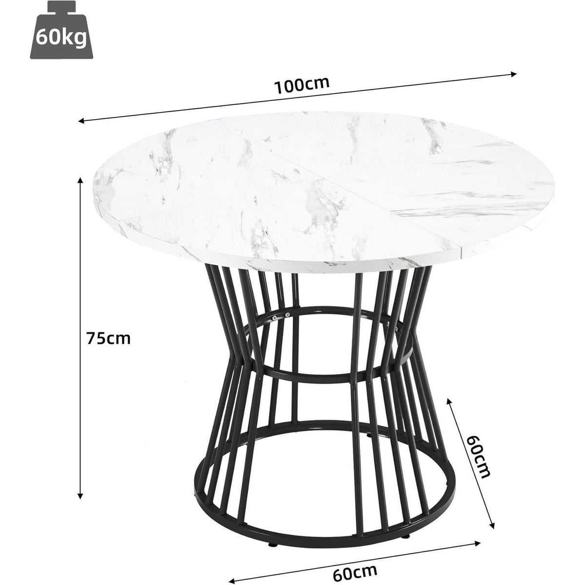 5-teiliges Esstisch Set Grau & Schwarz – Modernes Esszimmer