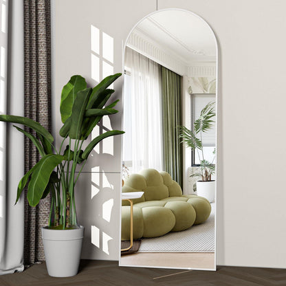 Gewölbter Standspiegel in voller Länge – 162cm, Weiß