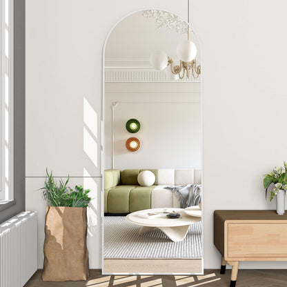 Gewölbter Standspiegel in voller Länge – 162cm, Weiß
