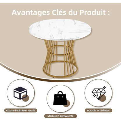 5-teiliges Esstisch Set Schwarz + Gold – Modernes Esszimmer
