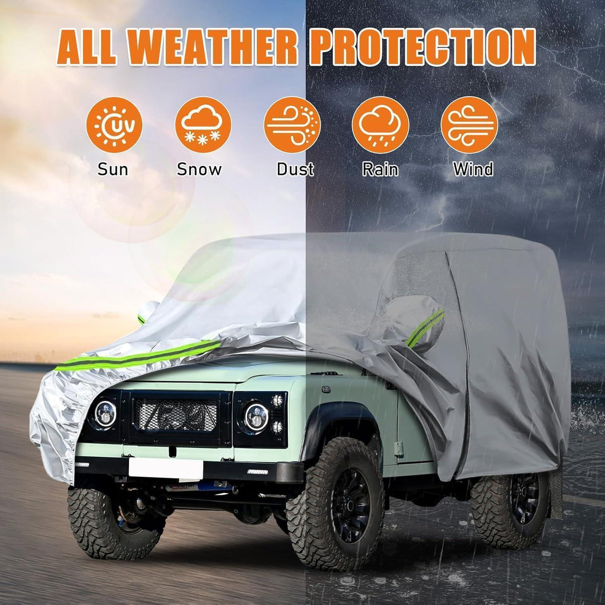 Wasserdichte Autoabdeckung für Land Rover Defender 90 (1990-2016)