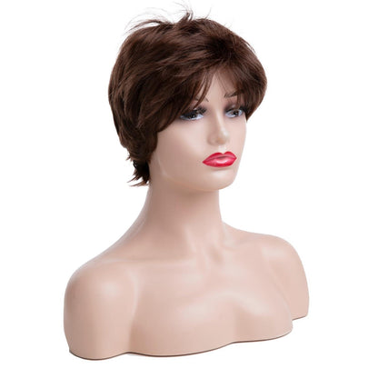 Braune Pixie Perücke Damen – Synthetisch & Vielseitig