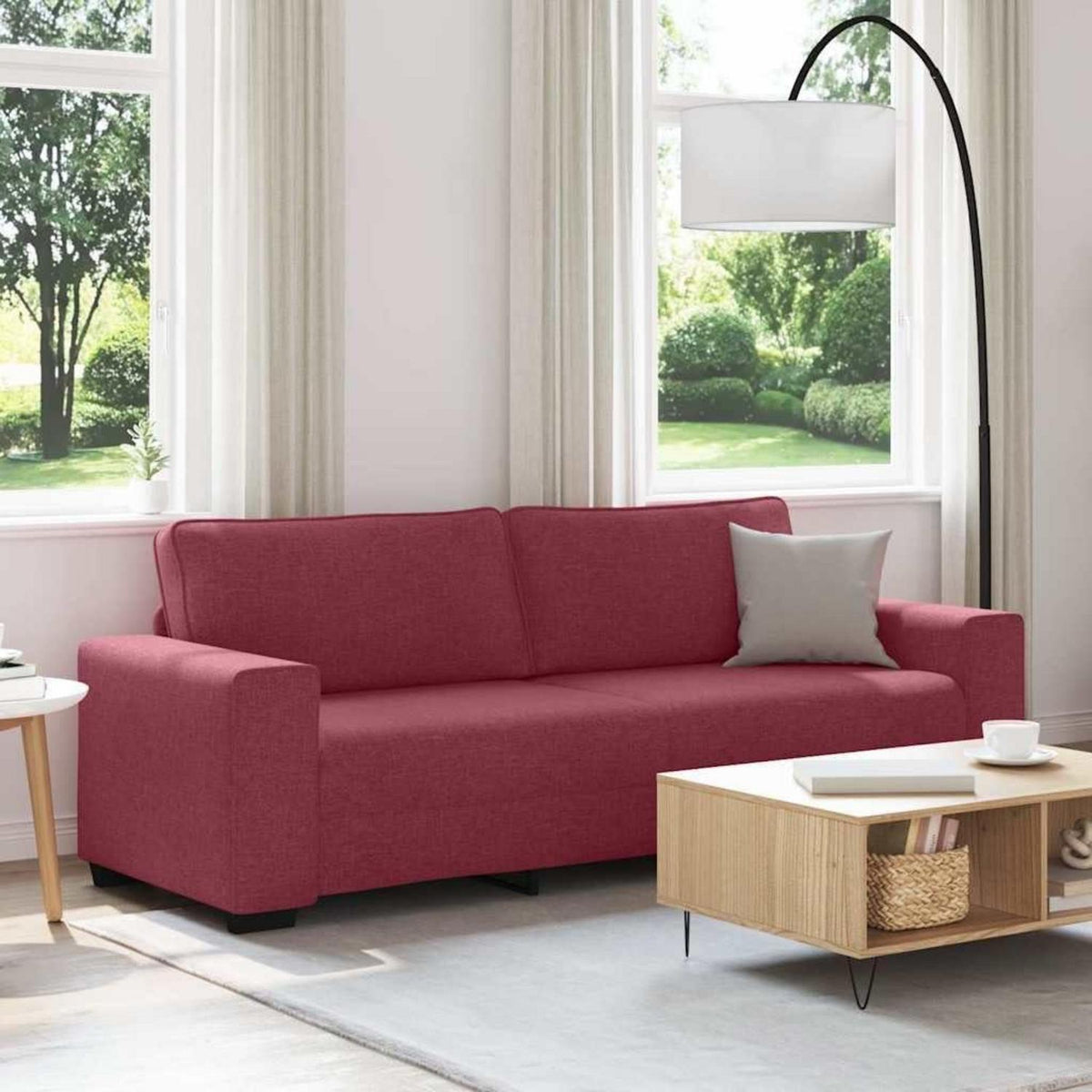 Bequemes 3-Sitzer Sofa Weinrot – Modernes Polstersofa 180cm