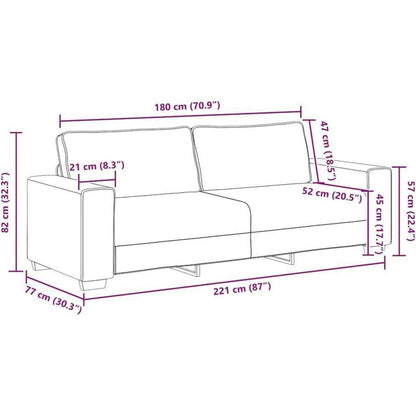 Bequemes 3-Sitzer Sofa Weinrot – Modernes Polstersofa 180cm