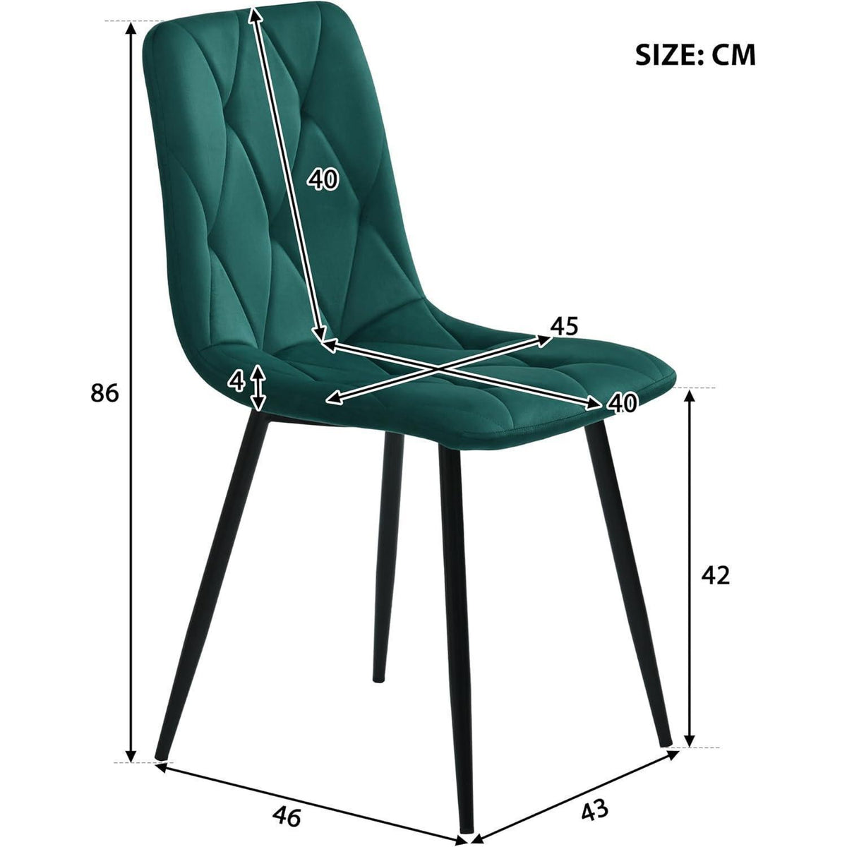 Sechseckiger Esstisch Set Grün Schwarz – 5-teilig, 115x100cm
