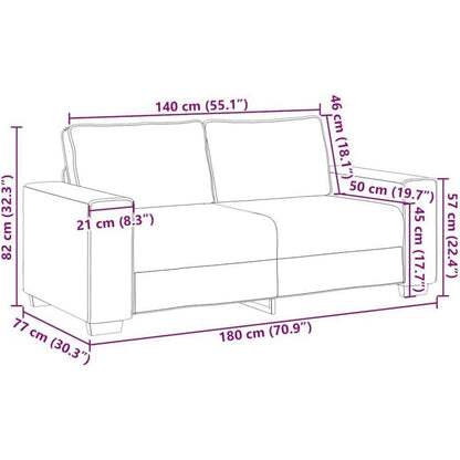 Modernes Sofa mit extra tiefen Sitzen, Taupe 140cm