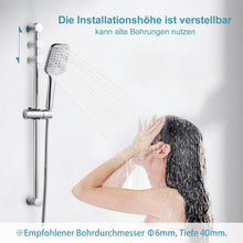 OFFO Duschset Chrom – 3 Strahlarten & Verstellbare Höhe