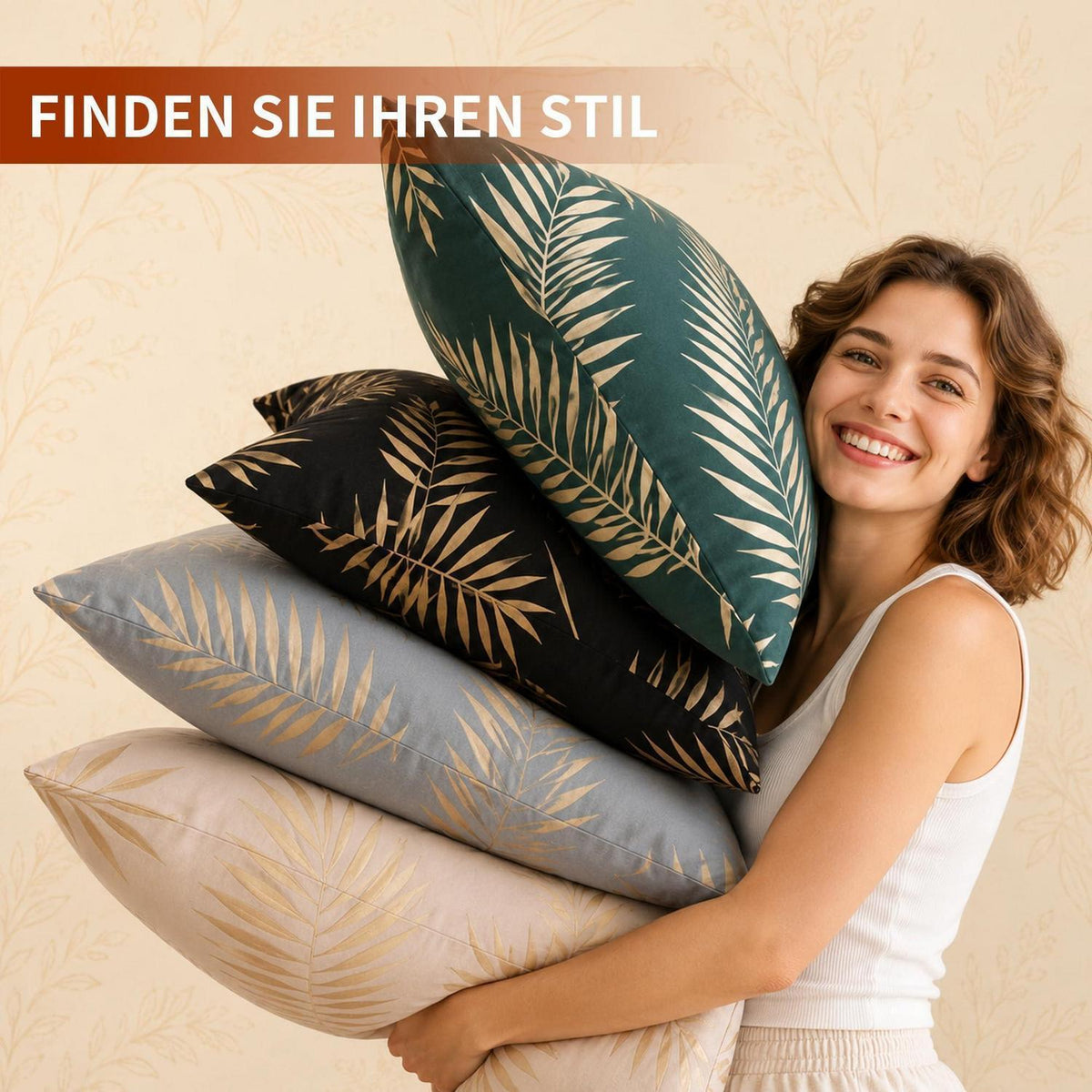 Mikrofaser Bettwäsche Set 135x200 cm Blau Blätter-Design