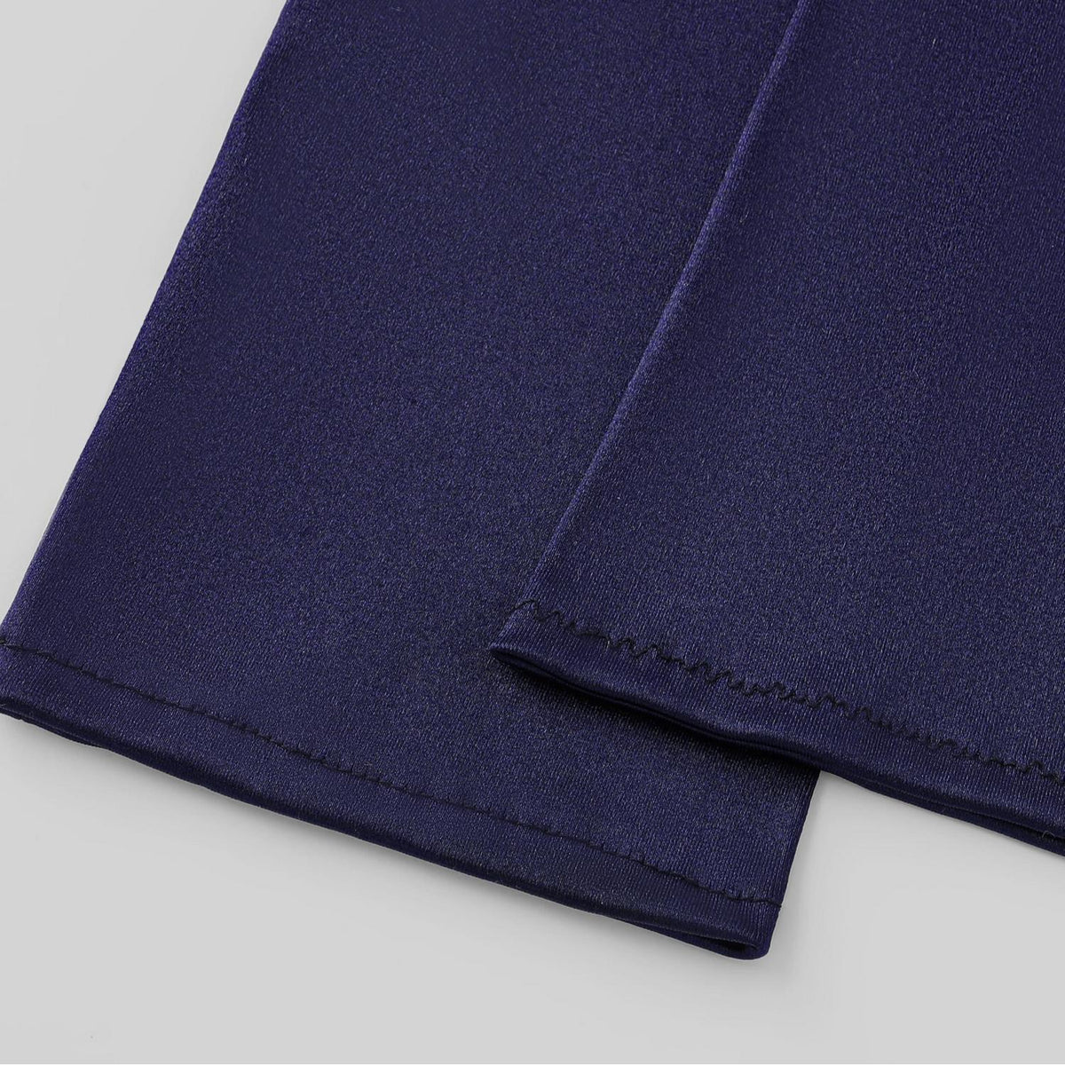 Lange Satinhandschuhe Damen Marineblau 70cm