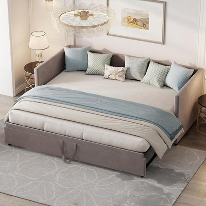 Schlafsofa 200cm Grau – Ausziehbar, Schrankbett & Tagesbett