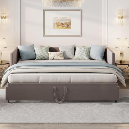Schlafsofa 200cm Grau – Ausziehbar, Schrankbett & Tagesbett