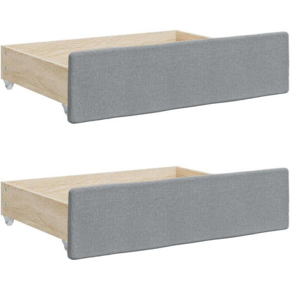 2-Sitzer Schlafsofa mit Bettkasten & Schublade – Hellgrau