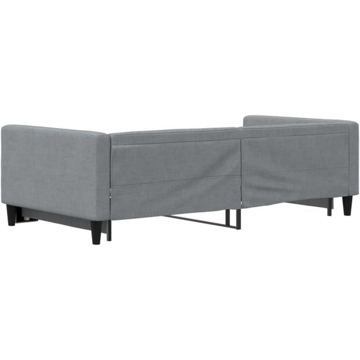 Schlafsofa 2-Sitzer, Ausziehbett mit Bettkasten, Hellgrau