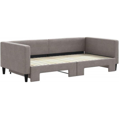 2-Sitzer Schlafsofa mit Bettkasten & Stauraum – Taupe 100x200 cm