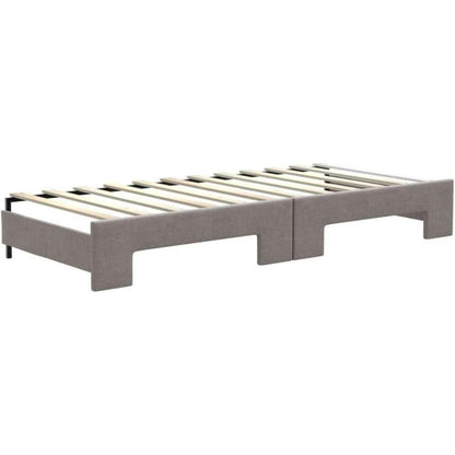 2-Sitzer Schlafsofa mit Bettkasten & Schublade, Taupe 80x200 cm