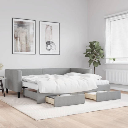 2-Sitzer Sofabett mit Bettkasten & Schublade, 90x200 cm