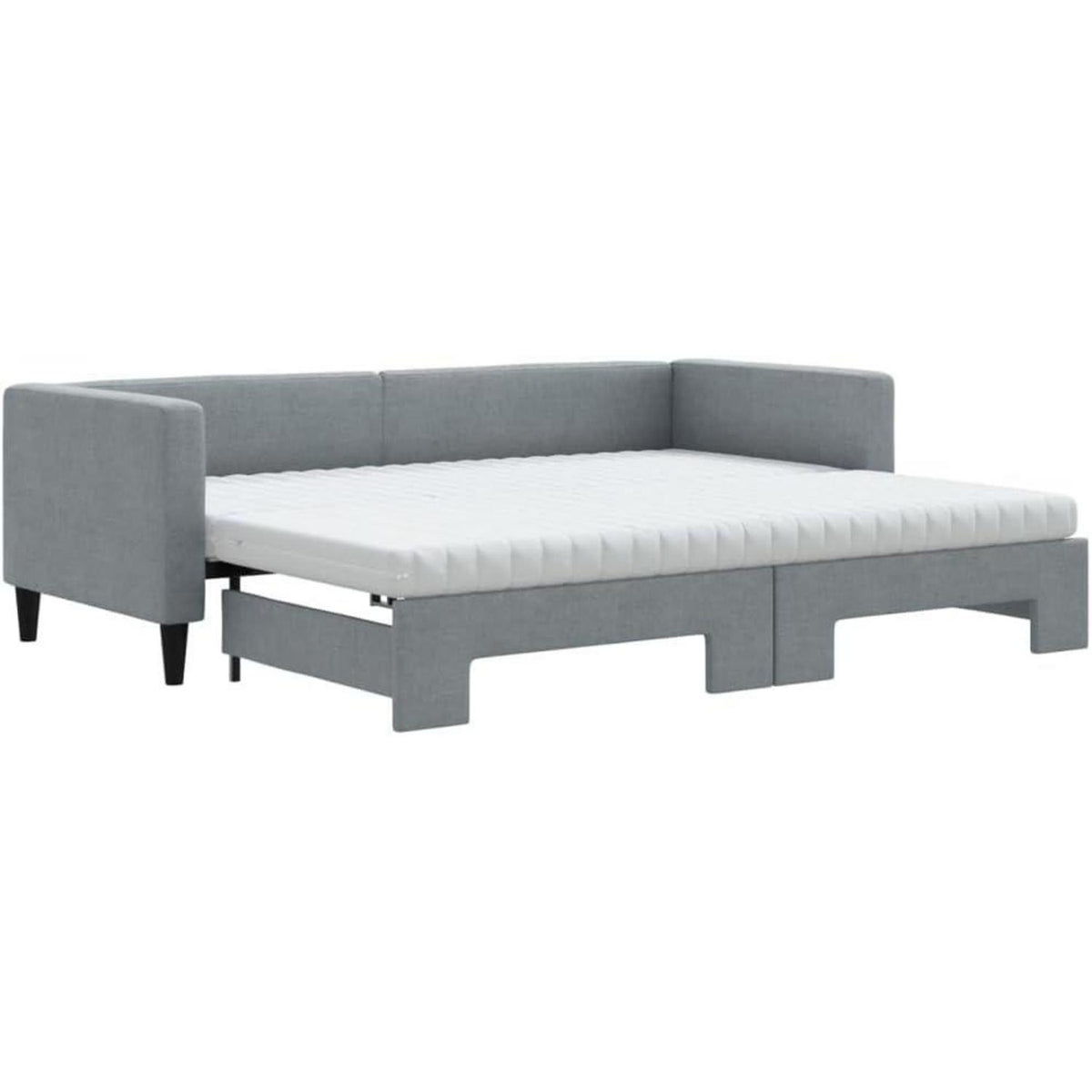Tagesbett ausziehbar mit Matratze & Bettkasten – Schlafsofa 80x200 cm
