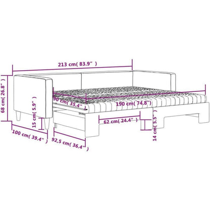 2-Sitzer Schlafsofa mit Bettkasten & Matratze – Dunkelgrau 90x190 cm