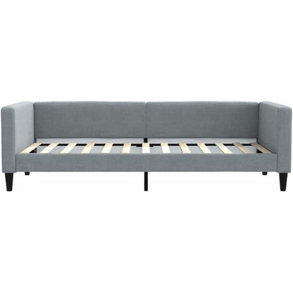 2-in-1 Schlafsofa 90x200 cm – Grau, Stoff, mit Stauraum