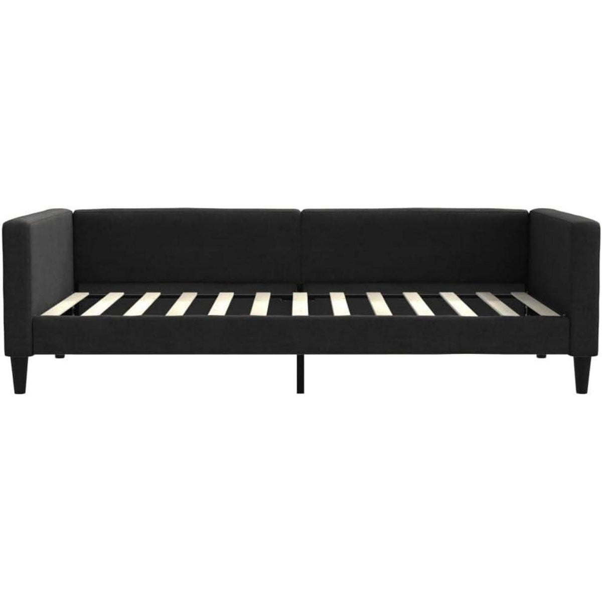 2-Sitzer Schlafsofa mit Stauraum & Bettfunktion 100x200 cm Schwarz
