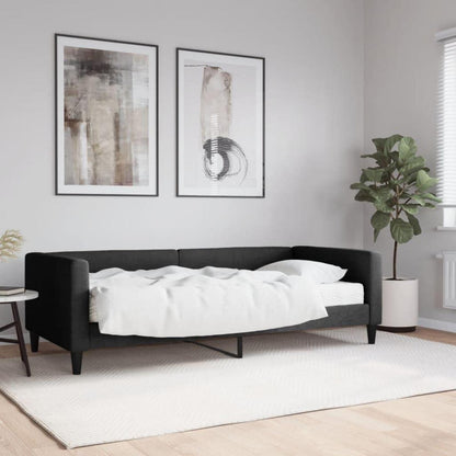 2-Sitzer Schlafsofa mit Matratze & Stauraum – 90x200 cm Schwarz