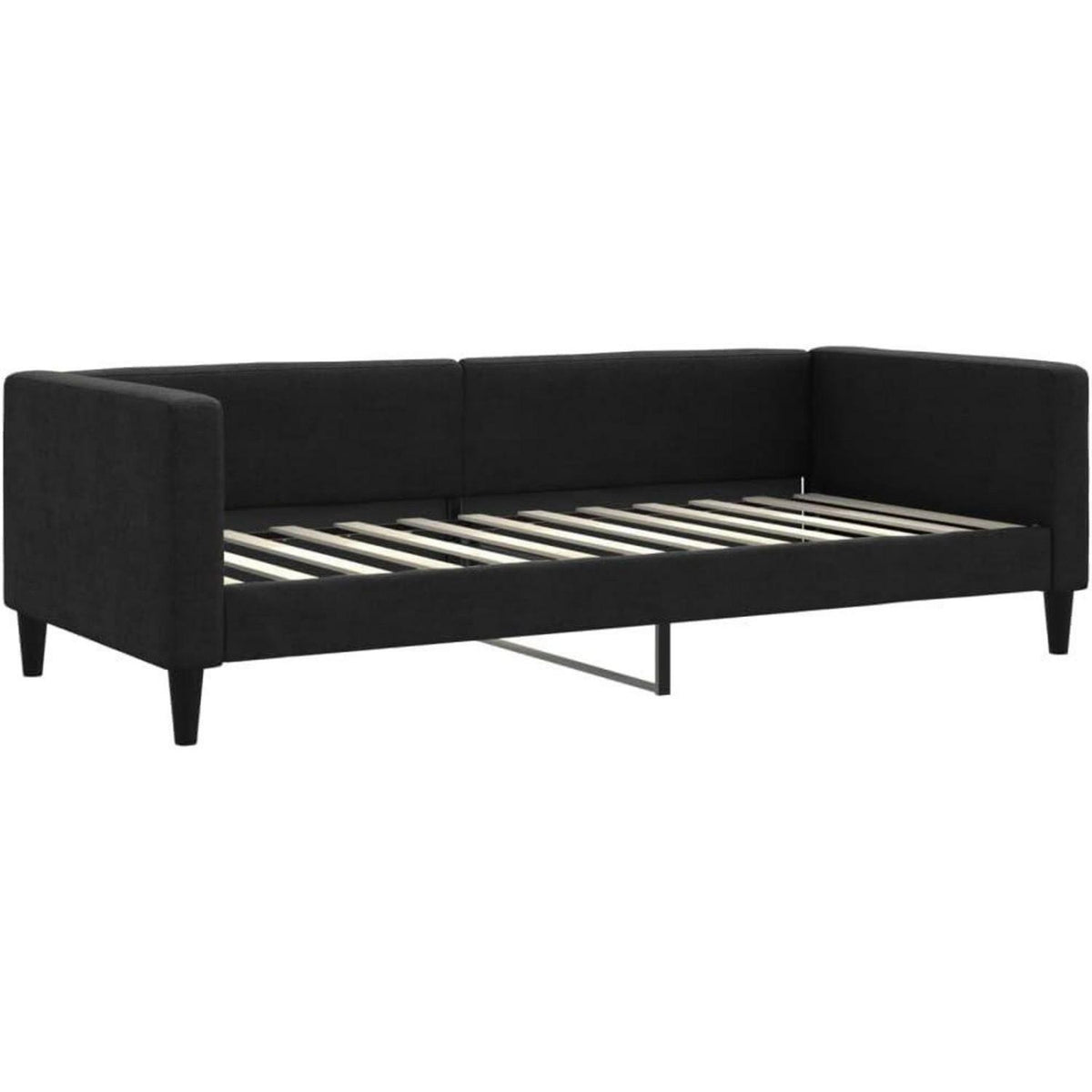 2-Sitzer Schlafsofa mit Matratze & Stauraum – 90x200 cm Schwarz