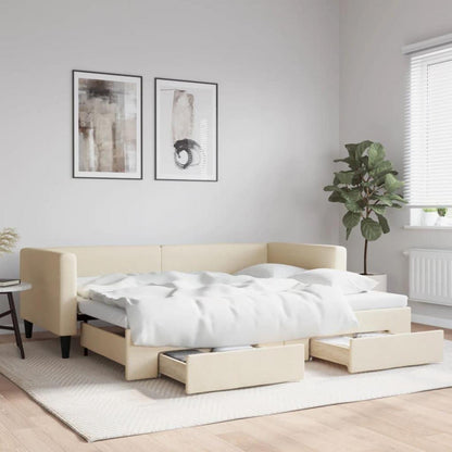 2-Sitzer Schlafsofa mit Bettkasten & Schublade, 90x200 cm
