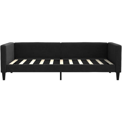 Schlafsofa 2-Sitzer mit Matratze – Schwarz 90x190 cm