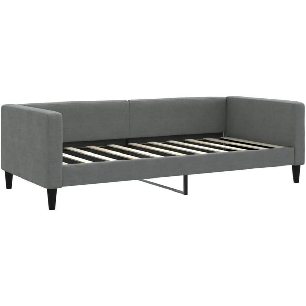Tagesbett Schlafsofa 2-Sitzer mit Stauraum & Schlaffunktion Dunkelgrau