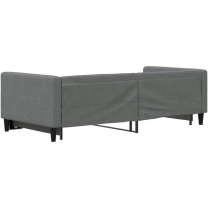 Tagesbett ausziehbar Schlafsofa 2-Sitzer mit Bettkasten Dunkelgrau