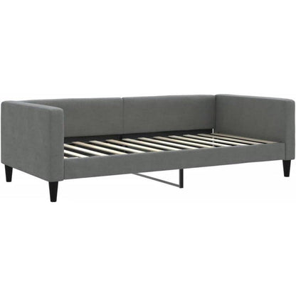 Schlafsofa 2-Sitzer Dunkelgrau – Bett mit Stauraum & Matratze