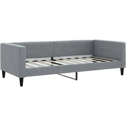 Schlafsofa 2-Sitzer mit Matratze – Hellgrau 90x190 cm