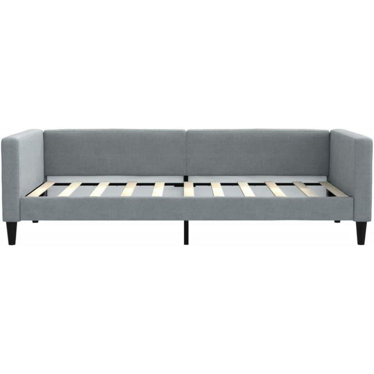 Schlafsofa 2-Sitzer mit Matratze – Hellgrau 90x190 cm