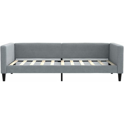 Schlafsofa 2-Sitzer mit Matratze – Hellgrau 90x190 cm