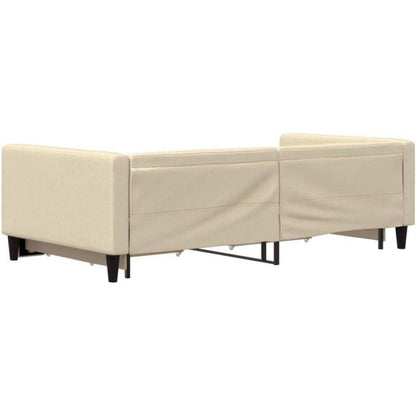 2-Sitzer Schlafsofa mit Bettkasten & Schublade, Creme