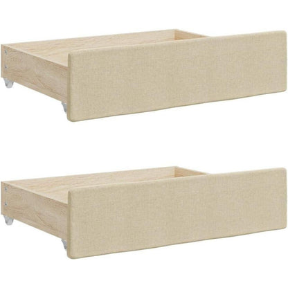 2-Sitzer Schlafsofa mit Bettkasten & Schublade, Creme
